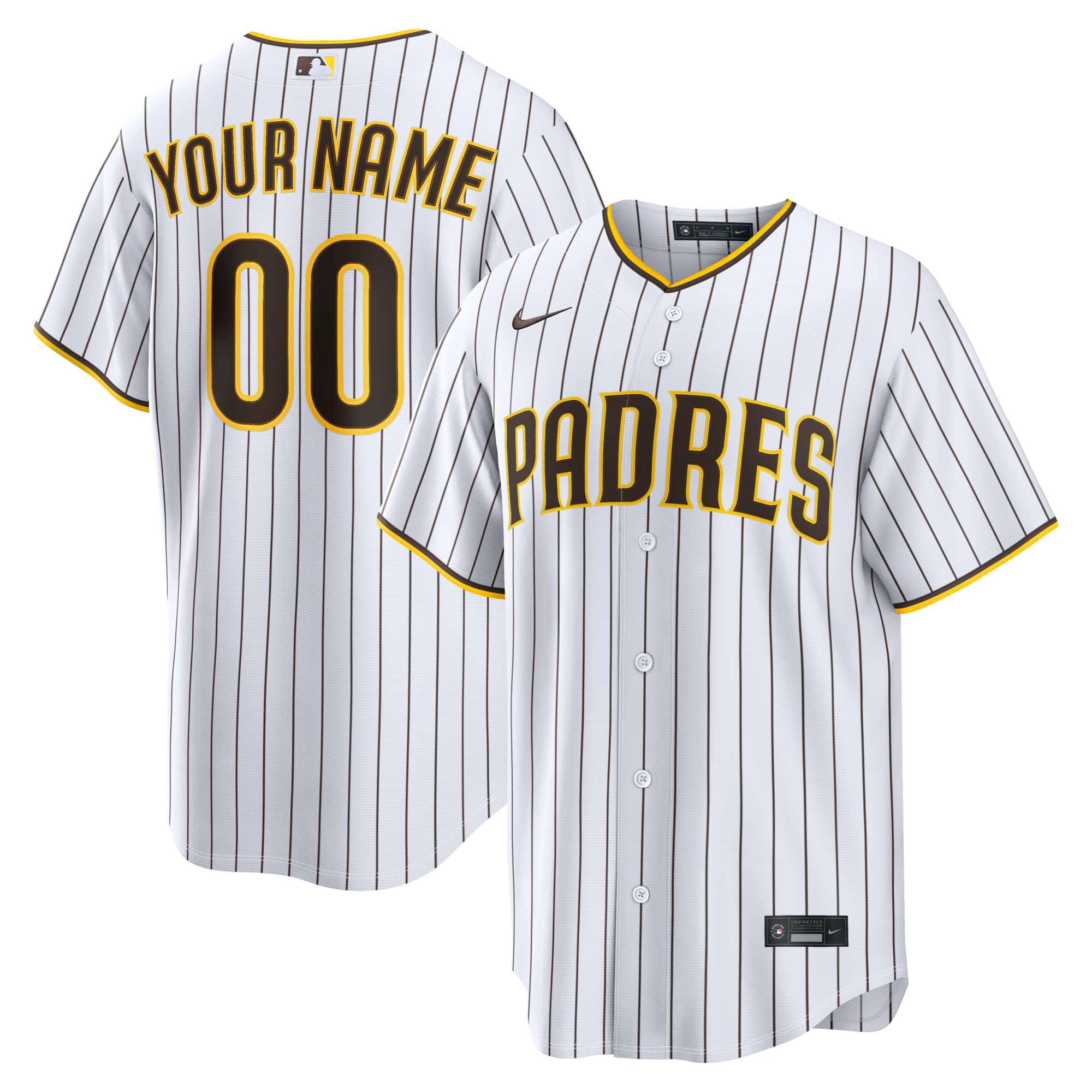 San Diego Padres Nike White Home Replica Custom Jersey