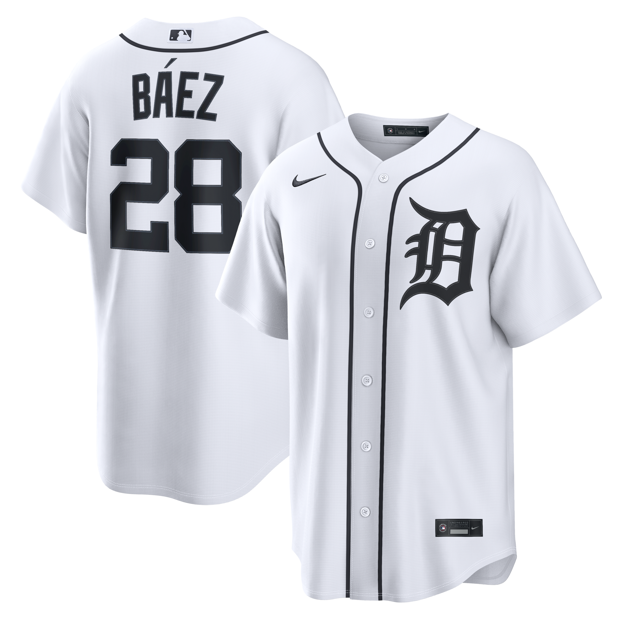 Detroit Tigers Javier Báez Nike White Home Replica Jersey
