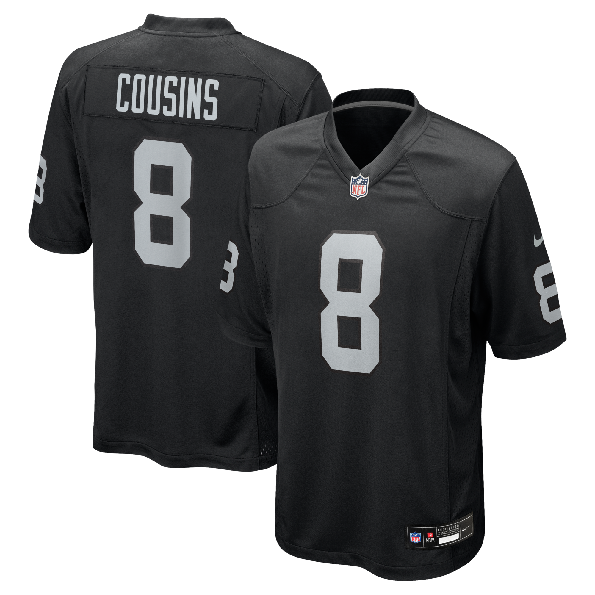 Las Vegas Raiders Kirk Cousins Nike Black Team Game Jersey