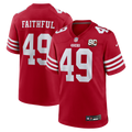 San Francisco 49ers The Faithful Nike Scarlet 80th Anniversary Game Jersey