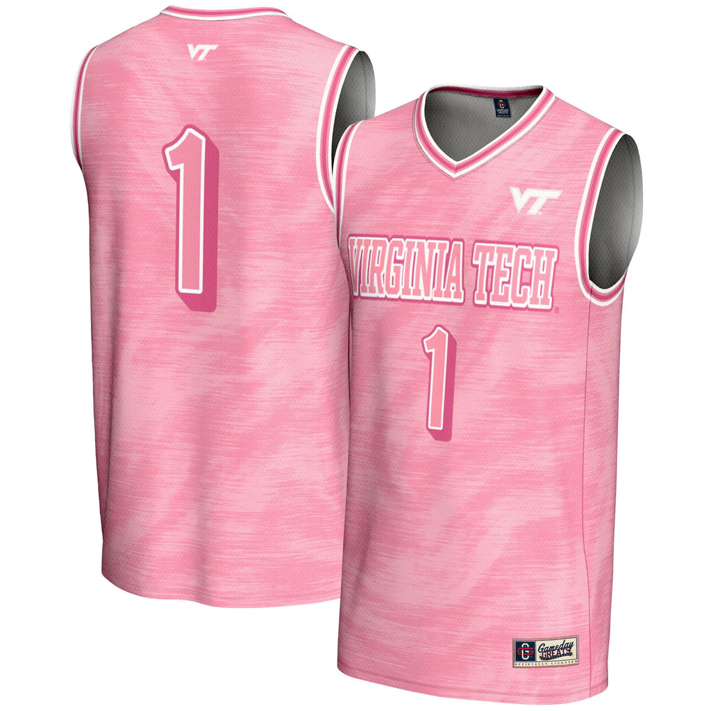 GameDay Greats #1 Pink Virginia Tech Hokies Lightweight Basketball Fashion Jersey
