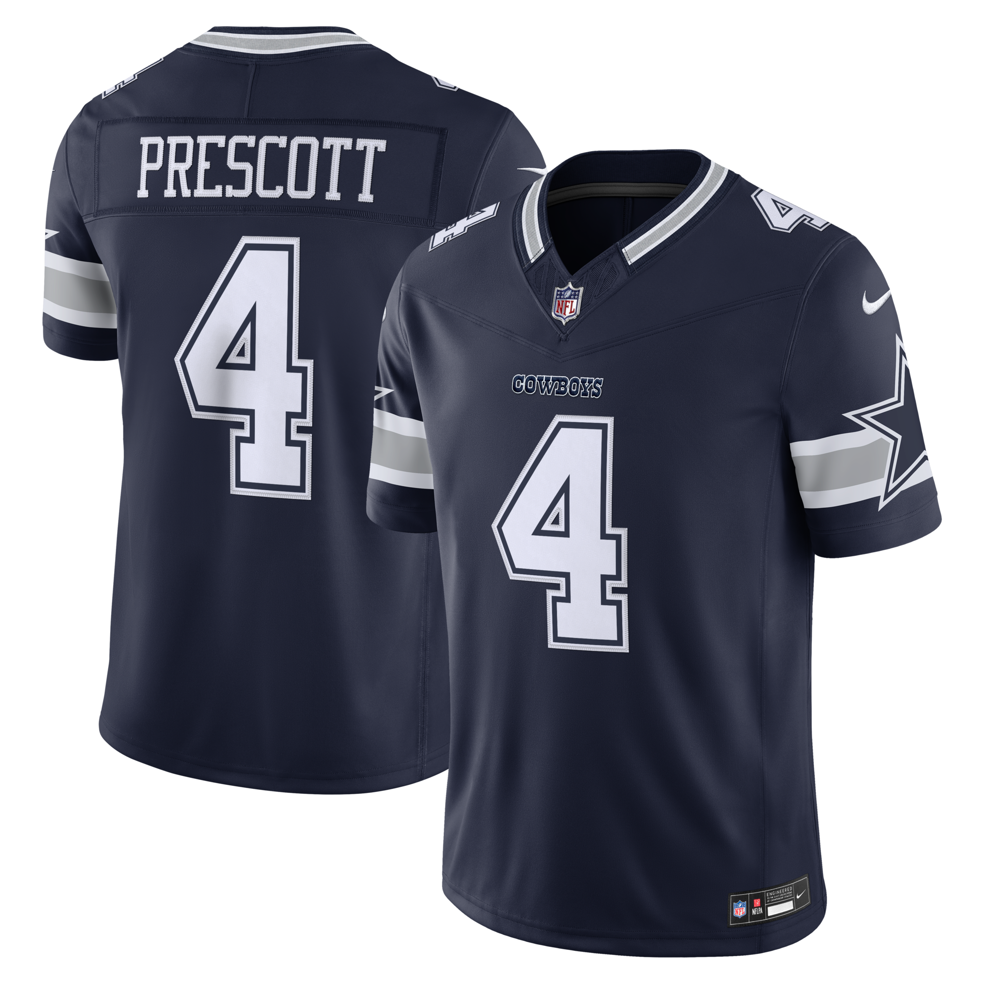 Dallas Cowboys Dak Prescott Nike Navy Team Vapor F.U.S.E. Stitched Limited Jersey
