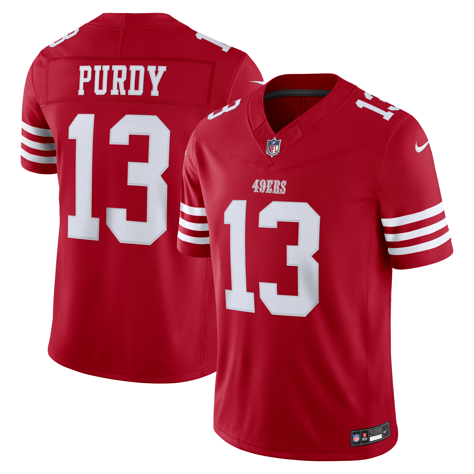 San Francisco 49ers Brock Purdy Nike Scarlet Team Vapor F.U.S.E. Stitched Limited Jersey