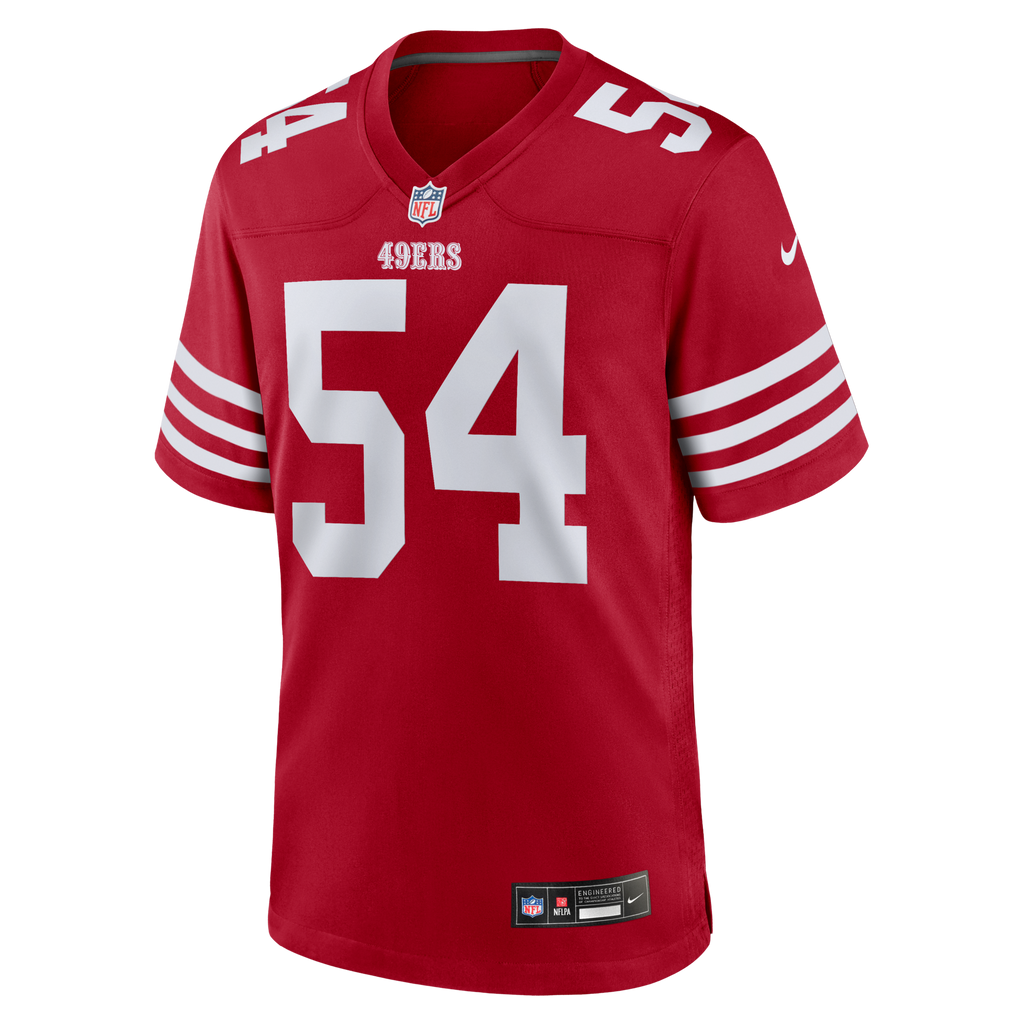 San Francisco 49ers Fred Warner Nike Scarlet Team Game Player Jersey