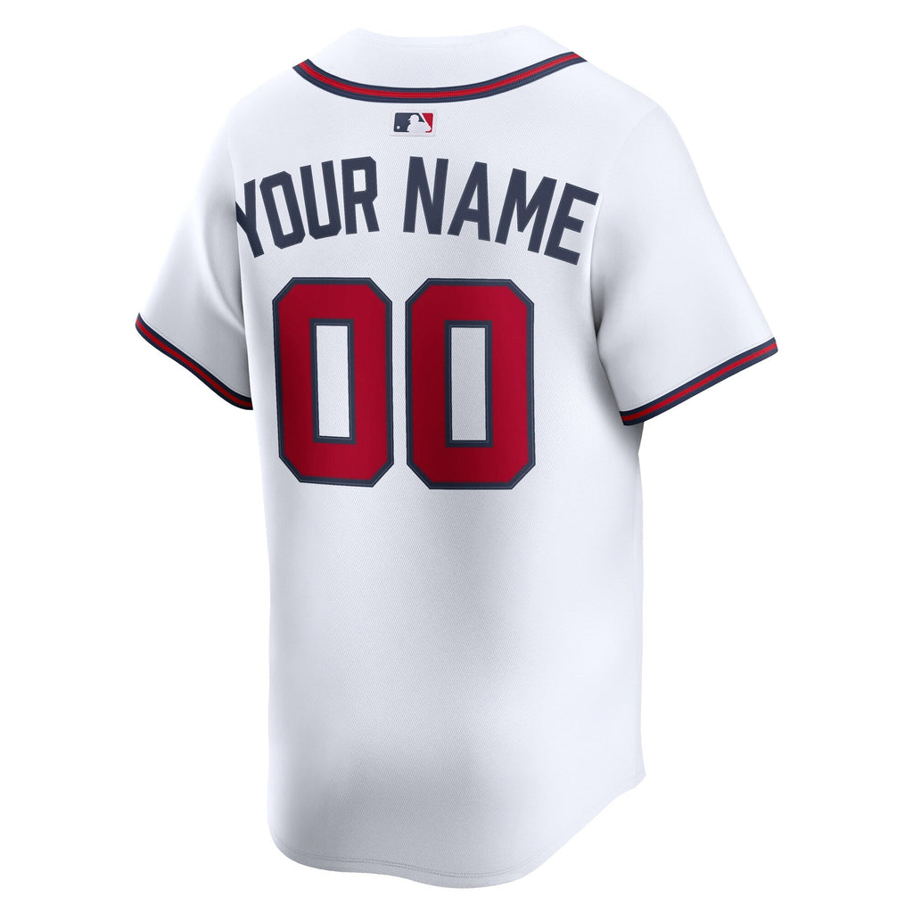Atlanta Braves Nike White Home Limited Custom Jersey