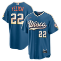 Milwaukee Brewers Christian Yelich Nike Mineral Blue 2026 City Connect Stadium Jersey