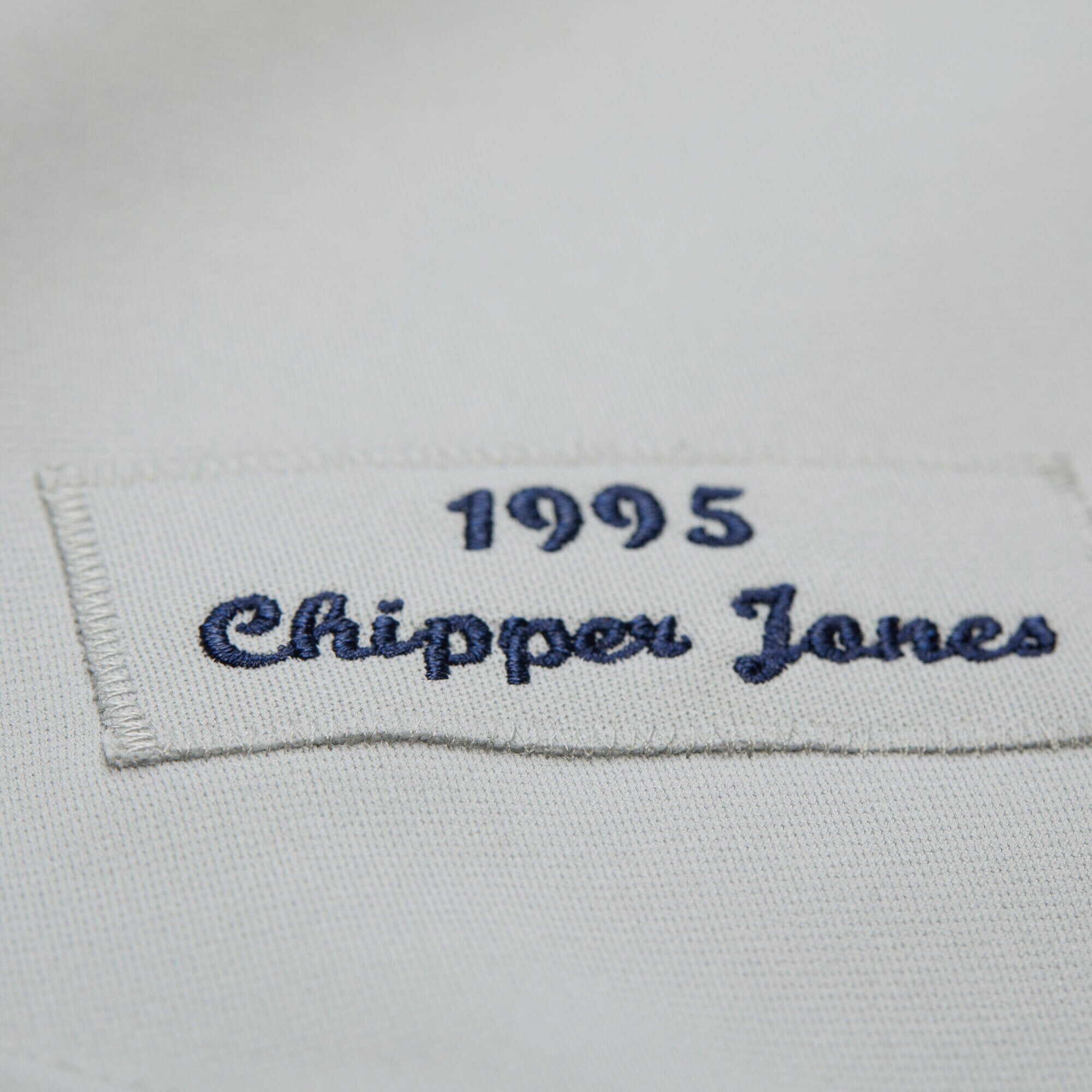 Atlanta Braves Chipper Jones Mitchell & Ness Gray 1995 Throwback Authentic Jersey