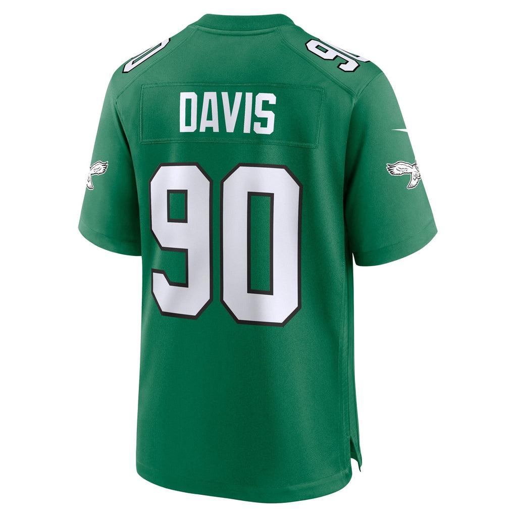 Philadelphia Eagles Jordan Davis Nike Kelly Green Alternate Game Jersey