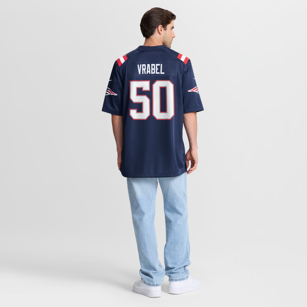 New England Patriots Mike Vrabel Nike Navy Game Retired Player Jersey