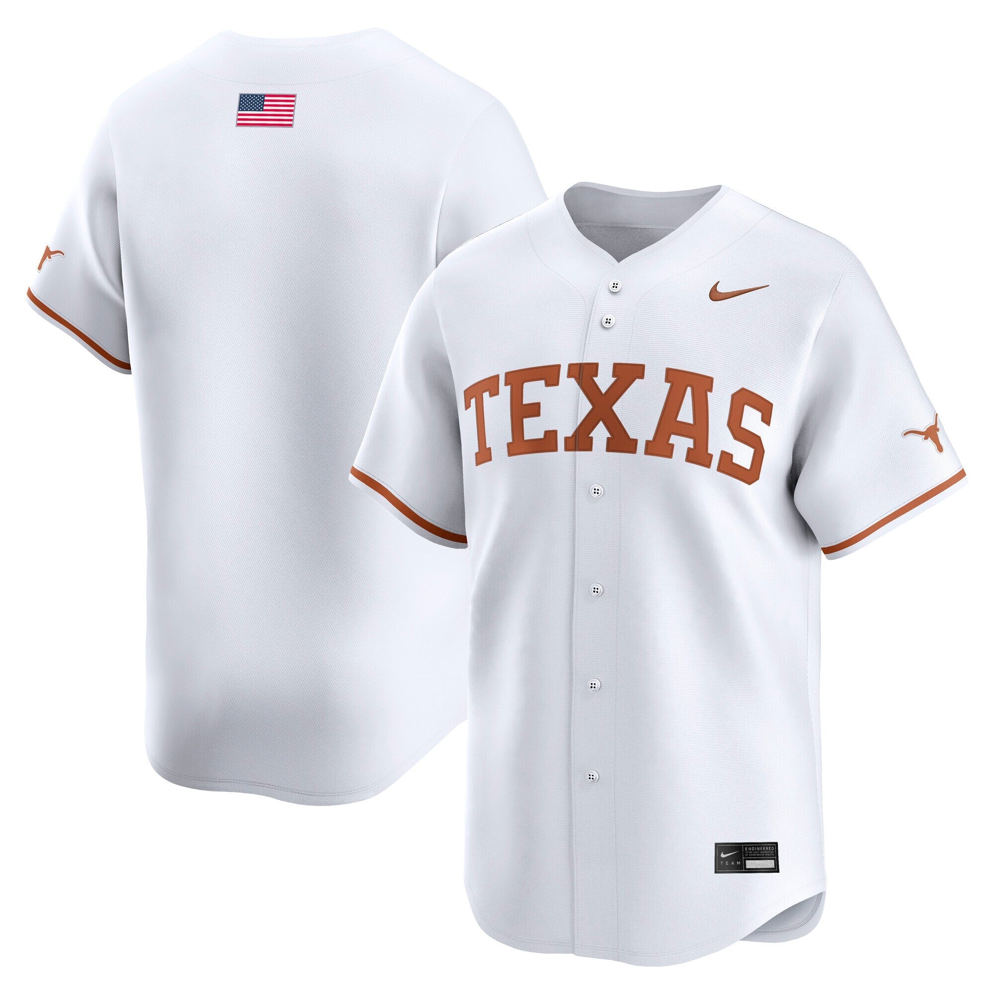 Nike White Texas Longhorns Baseball Limited Jersey