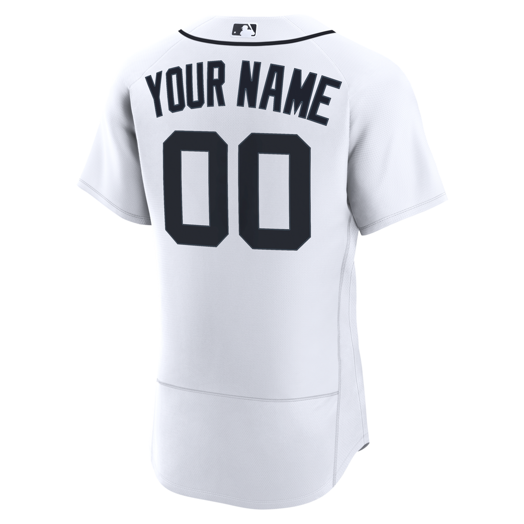 Detroit Tigers Nike White Home Authentic Custom Jersey
