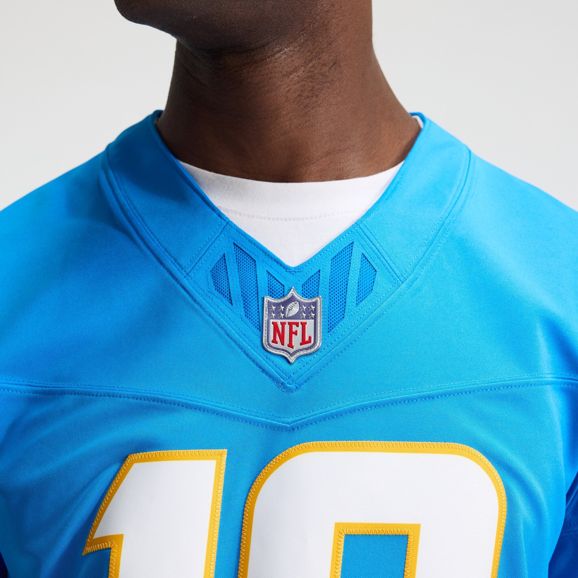 Los Angeles Chargers Justin Herbert Nike Powder Blue Team Vapor F.U.S.E. Stitched Limited Jersey