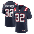 New England Patriots TreVeyon Henderson Nike Navy 2025 NFL Draft Game Jersey