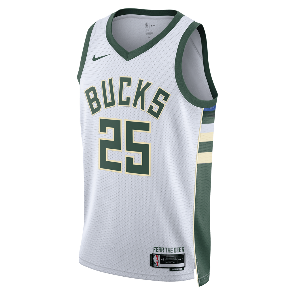 Milwaukee Bucks Nike Association Edition Swingman Jersey - White - Kasparas Jaku?ionis