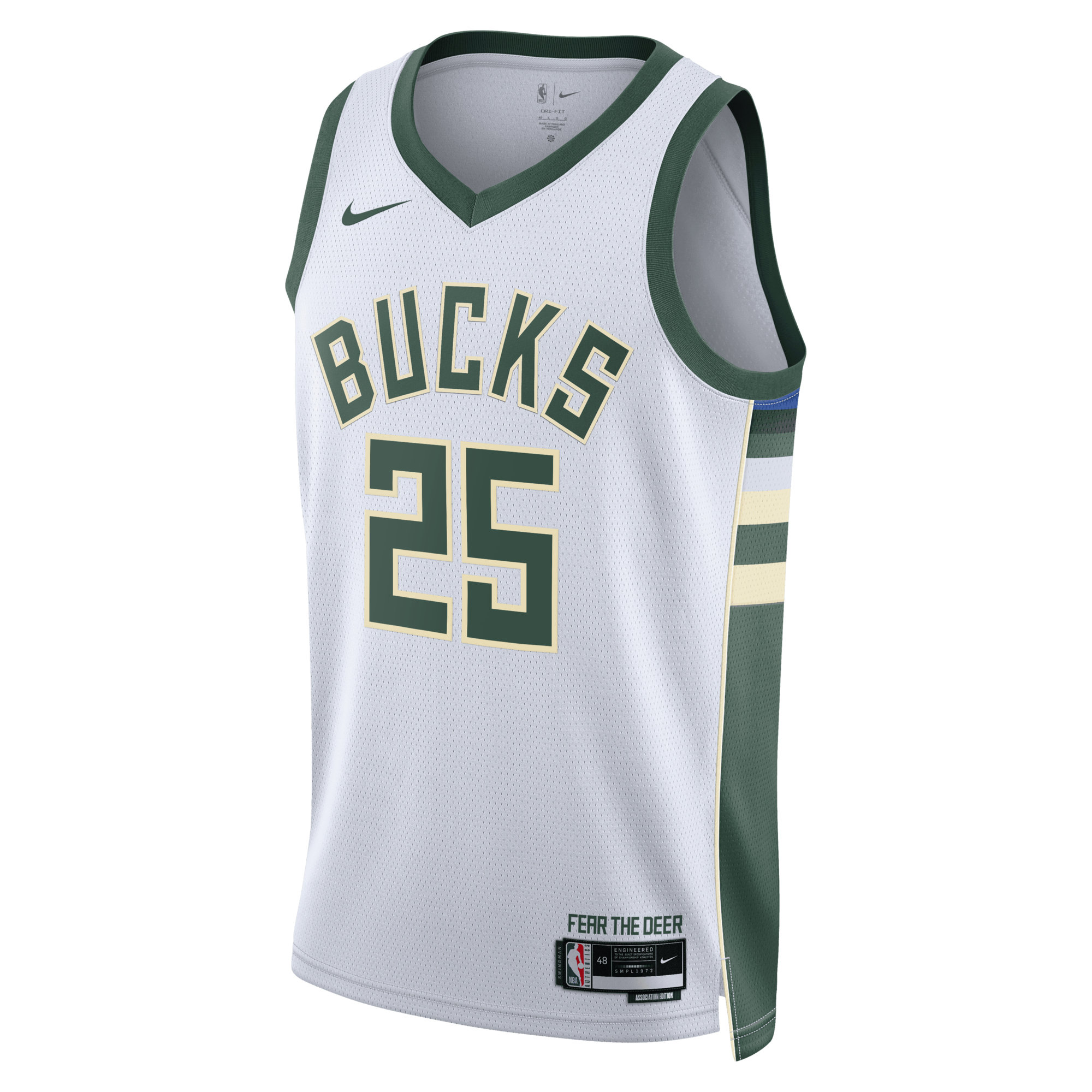 Milwaukee Bucks Nike Association Edition Swingman Jersey - White - Kasparas Jaku?ionis