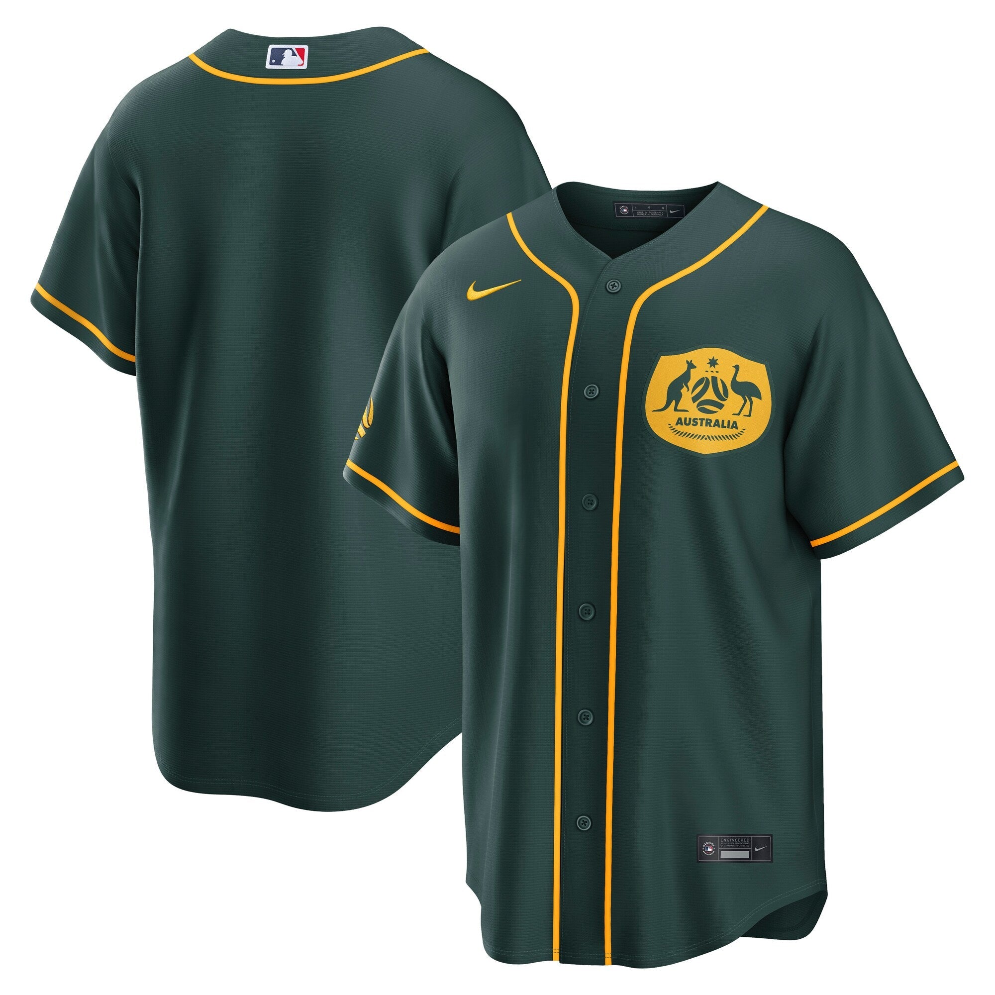 Australia National Team x MLB Nike Green Stadium Replica Jersey