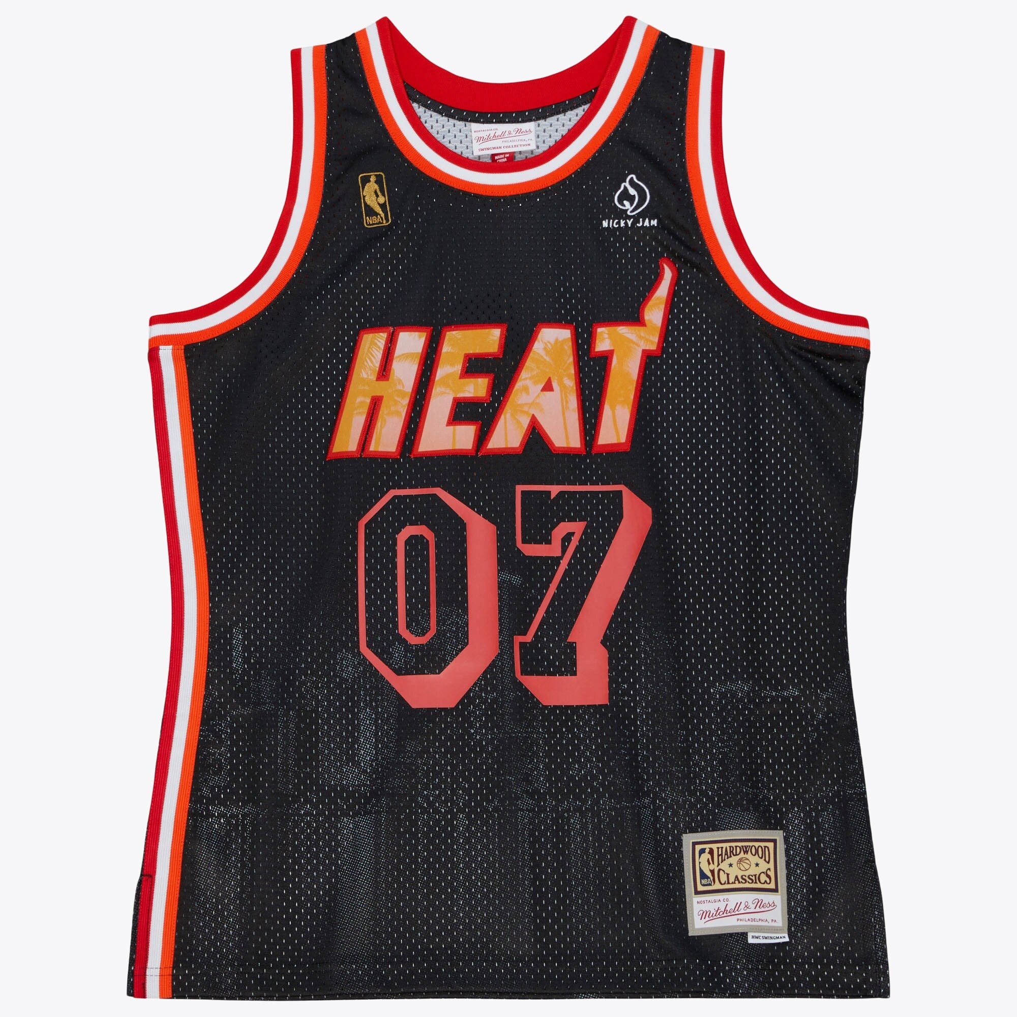 Miami Heat Mitchell & Ness M&N x Nicky Jam Swingman Jersey