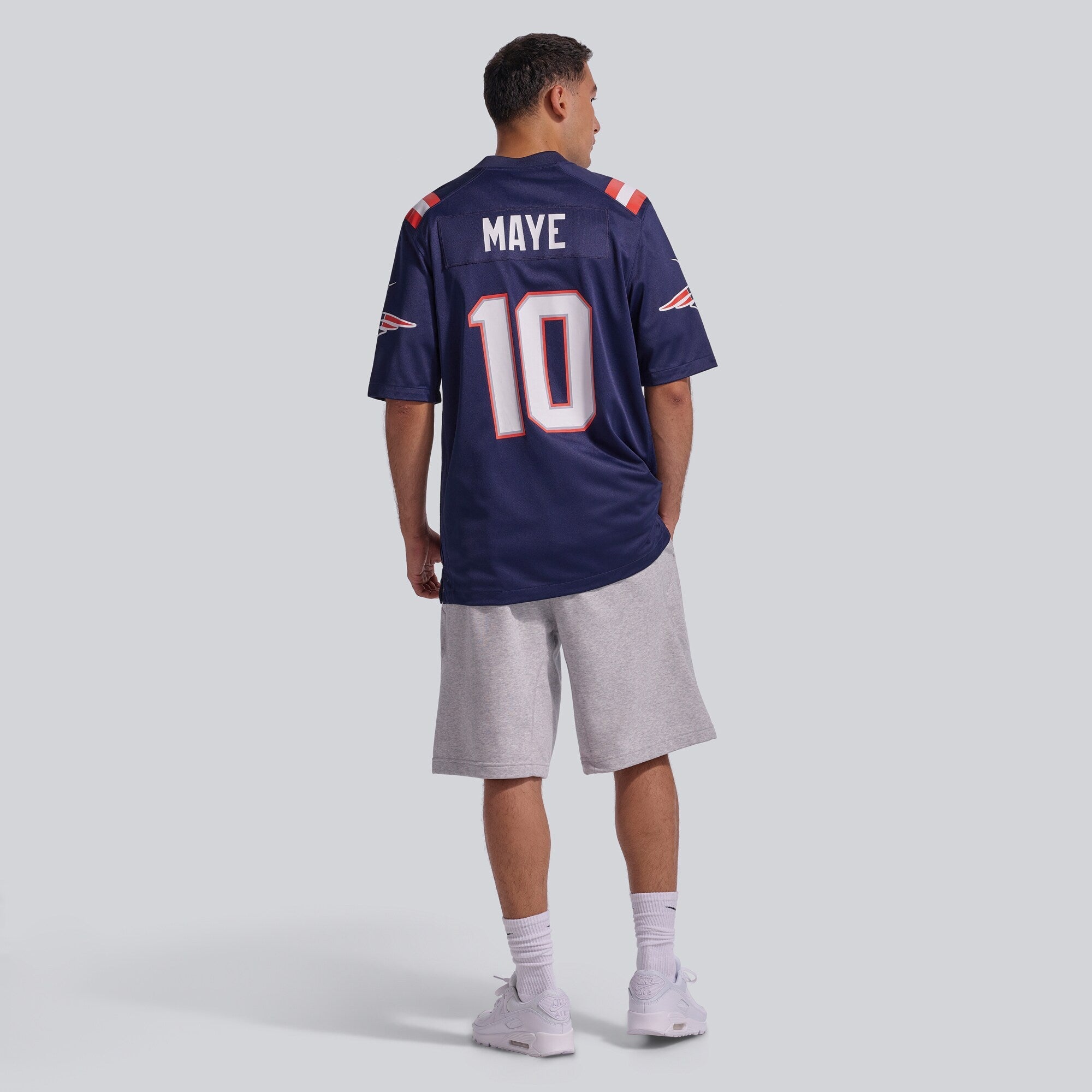 New England Patriots Drake Maye Nike Navy Player Game Jersey