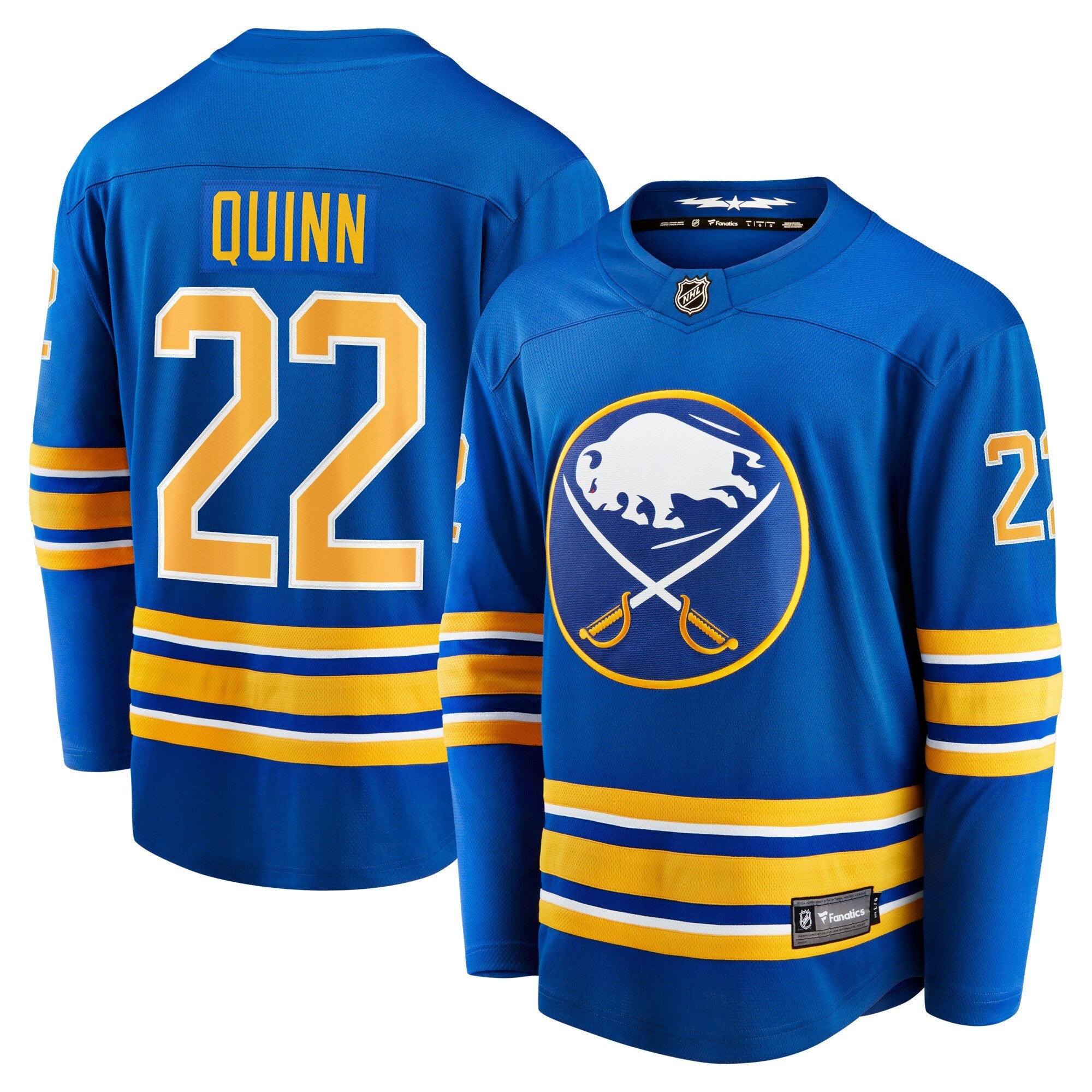 Buffalo Sabres Jack Quinn Fanatics Royal Home Breakaway Jersey