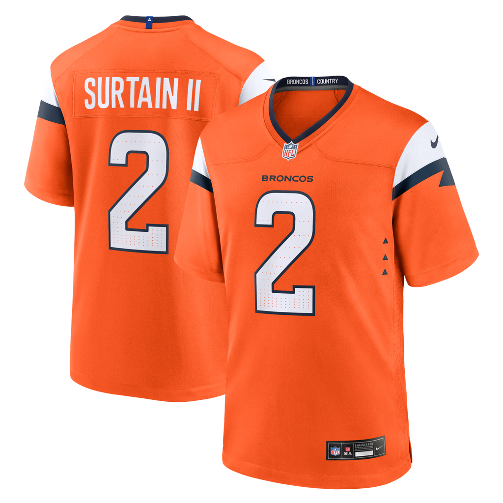 Denver Broncos Patrick Surtain II Nike Orange Team Game Jersey