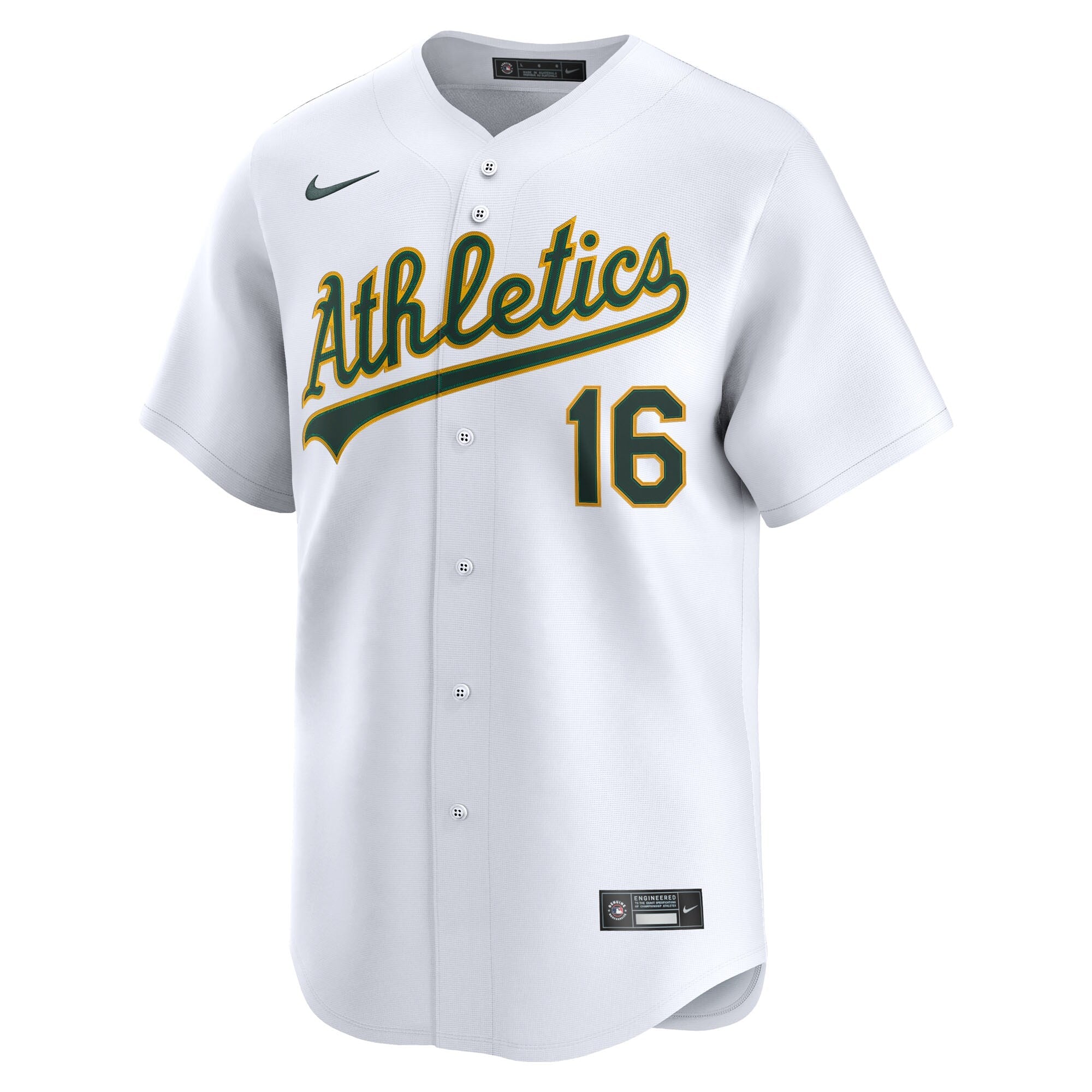 Athletics Nick Kurtz Nike White Home Limited Player Jersey