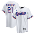 Texas Rangers Jake Burger Nike White Home Replica Jersey
