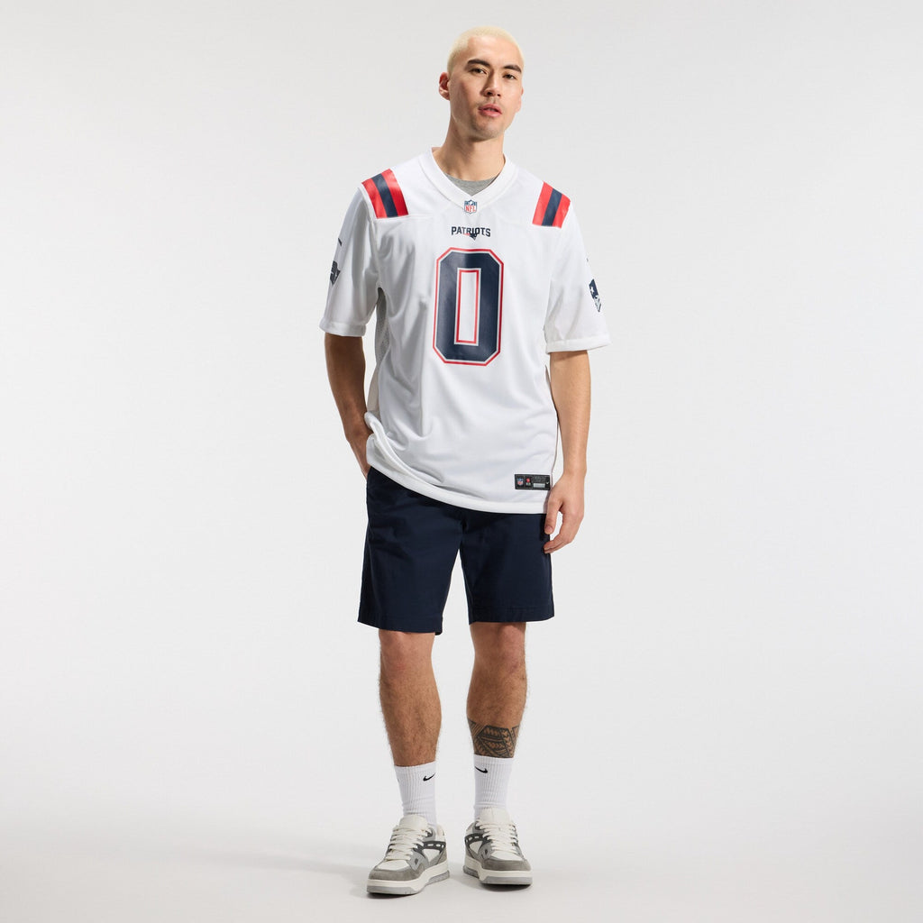 New England Patriots Christian Gonzalez Nike White Game Jersey