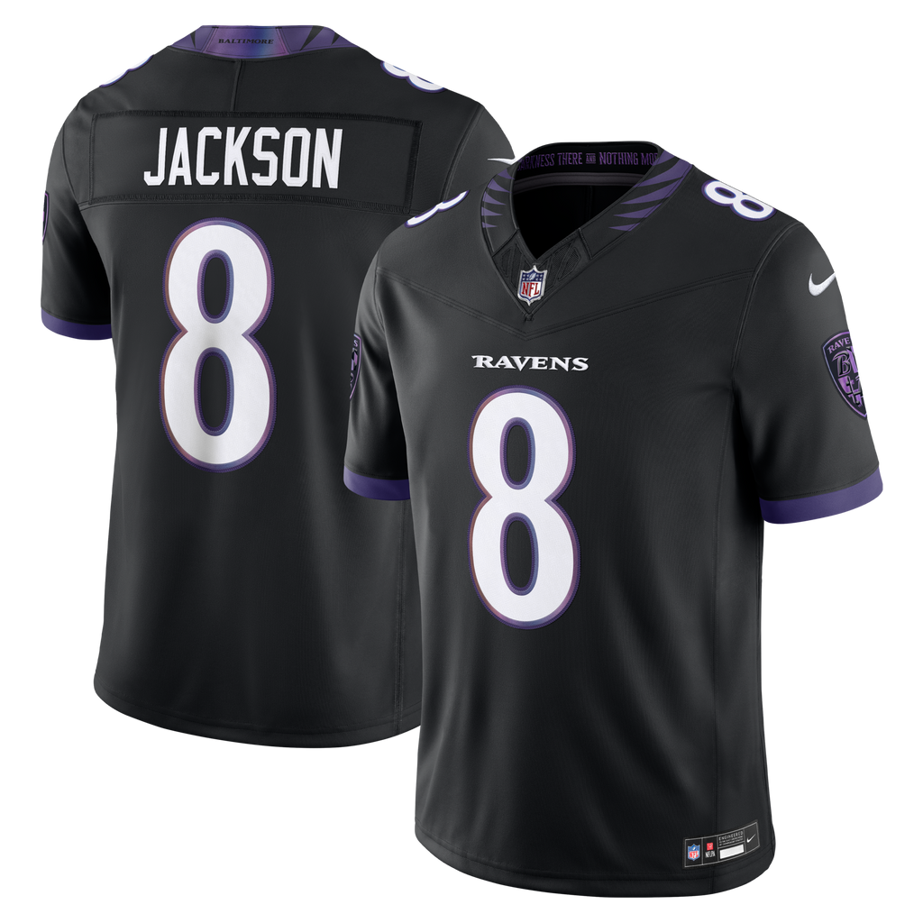 Baltimore Ravens Lamar Jackson Nike Black Alternate Alternate Vapor F.U.S.E. Stitched Limited Jersey