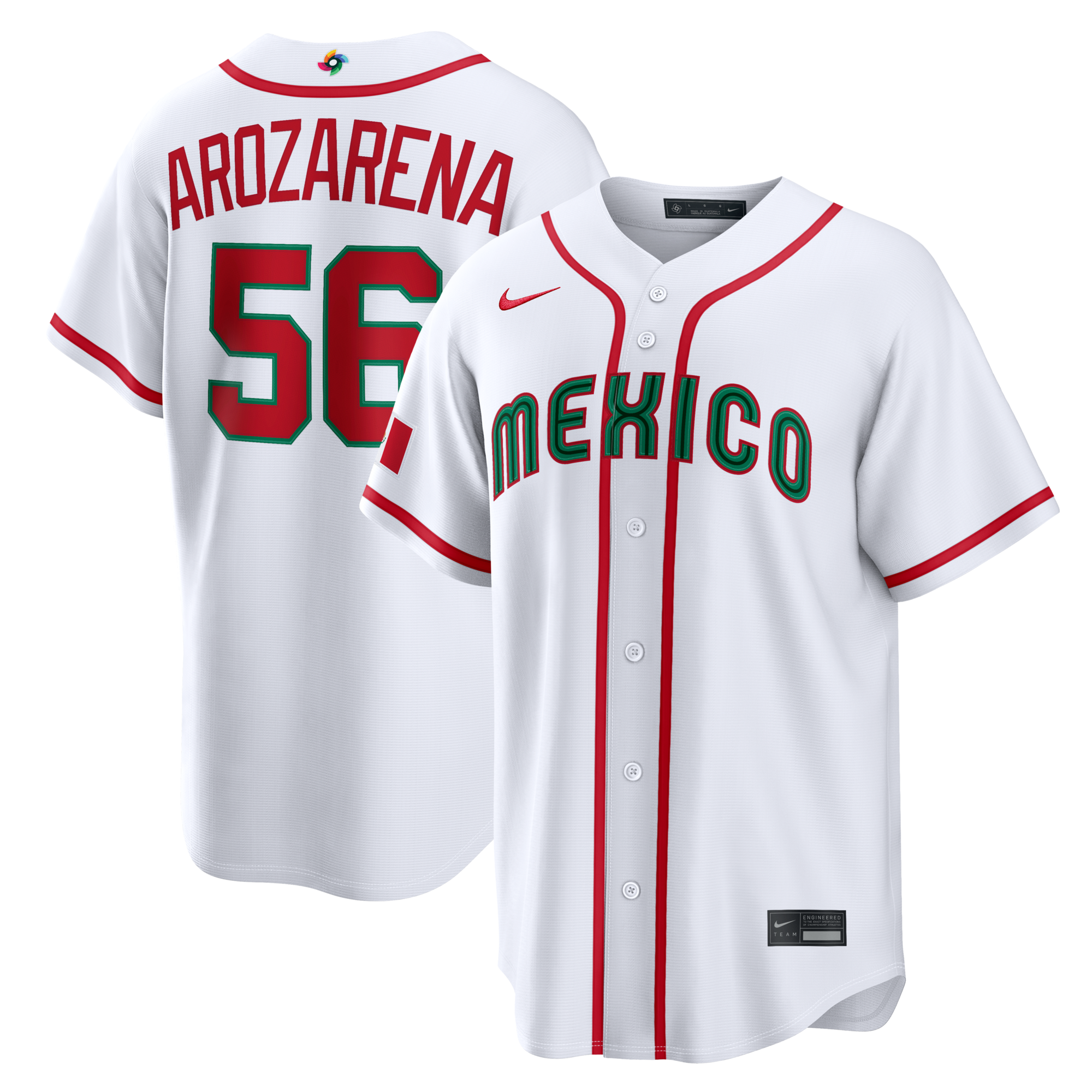 Mexico Baseball Randy Arozarena Nike White 2026 World Baseball Classic Home Stadium Jersey