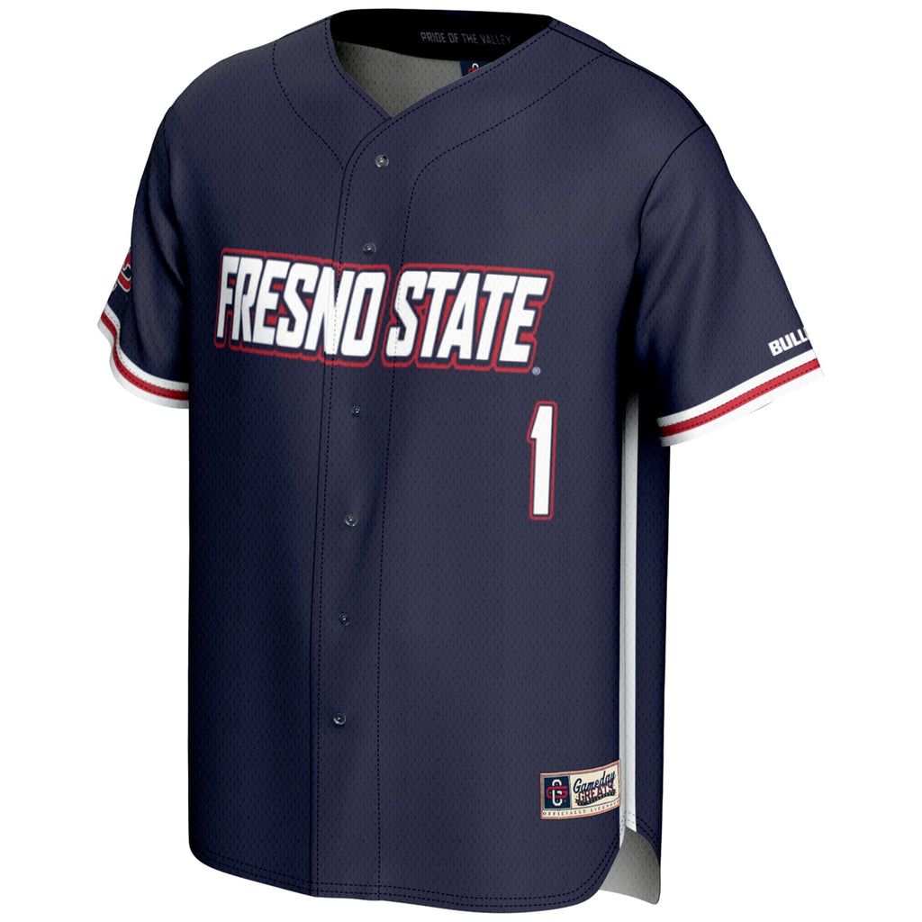 GameDay Greats #1 Navy Fresno State Bulldogs Lightweight Baseball Jersey