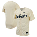 Nike Cream Ole Miss Rebels Replica Full-Button Baseball Jersey