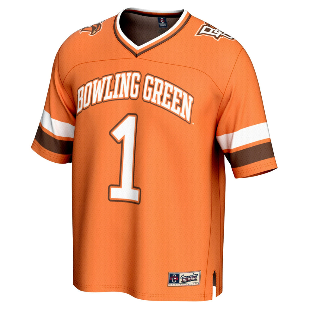 GameDay Greats #1 Orange Bowling Green St. Falcons Lightweight Collegiate Football Fashion Jersey