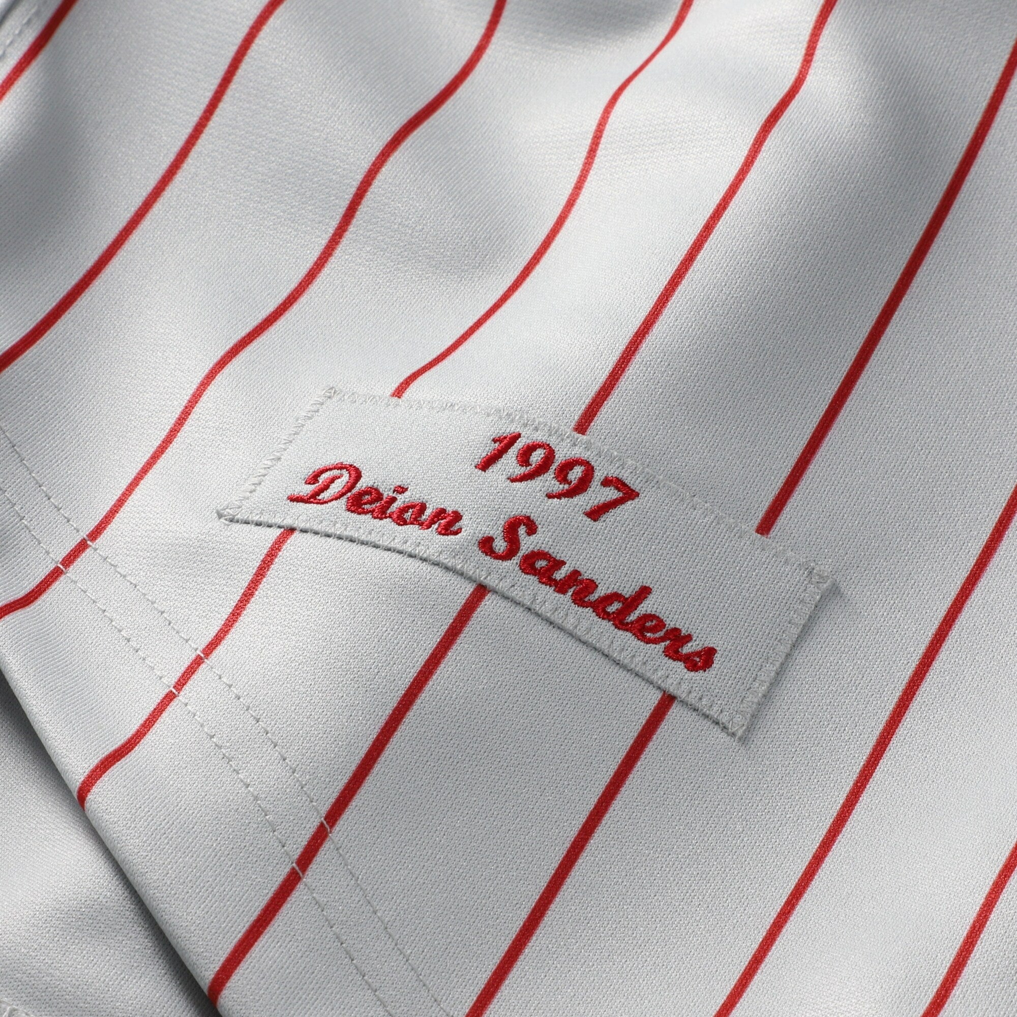 Cincinnati Reds Deion Sanders Mitchell & Ness Gray 1997 Authentic Jersey