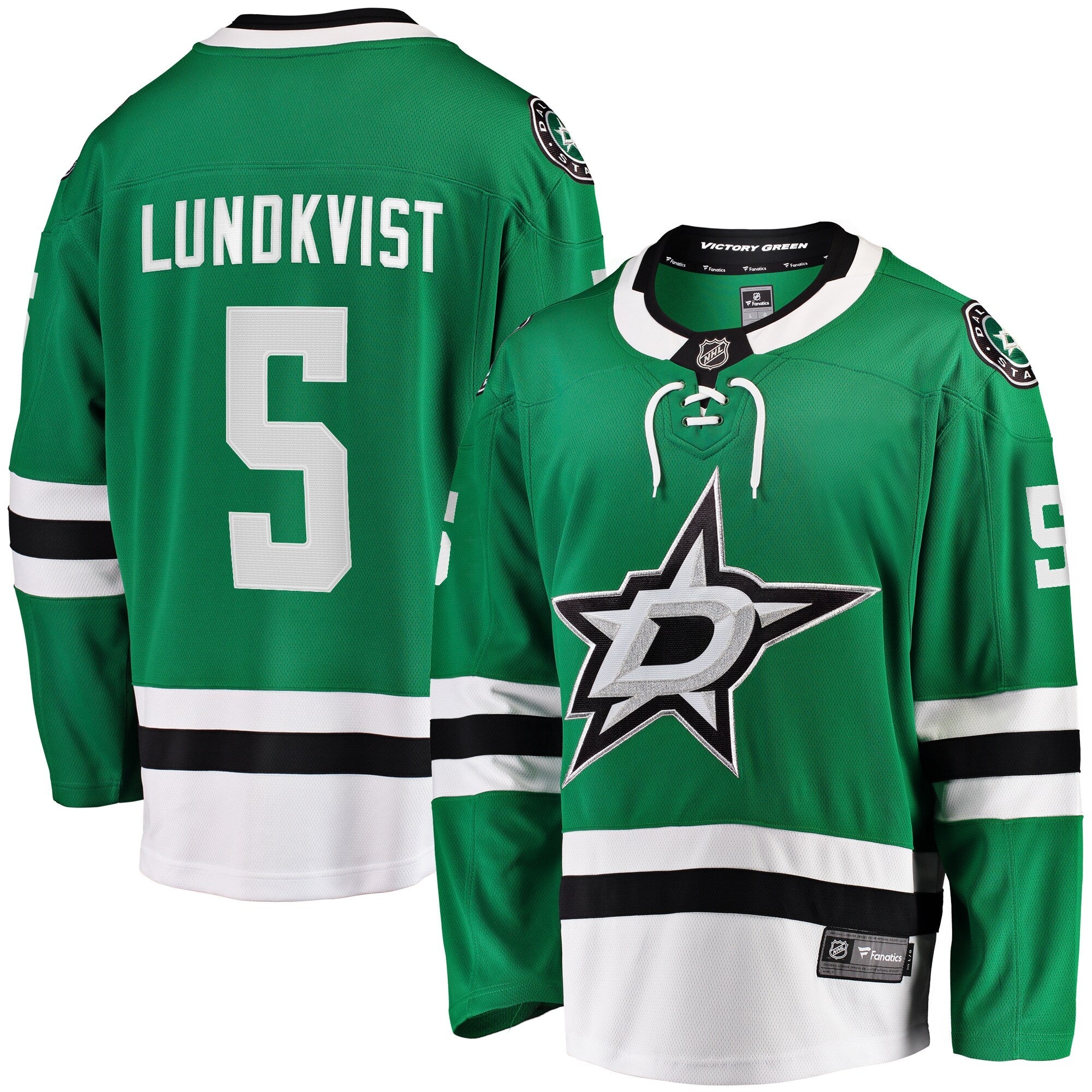 Dallas Stars Nils Lundkvist Fanatics Kelly Green Home Premier Breakaway Player Jersey
