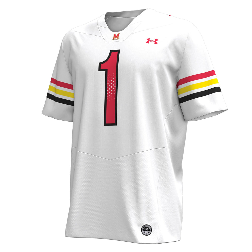 Under Armour #1 White Maryland Terrapins Replica Football Jersey