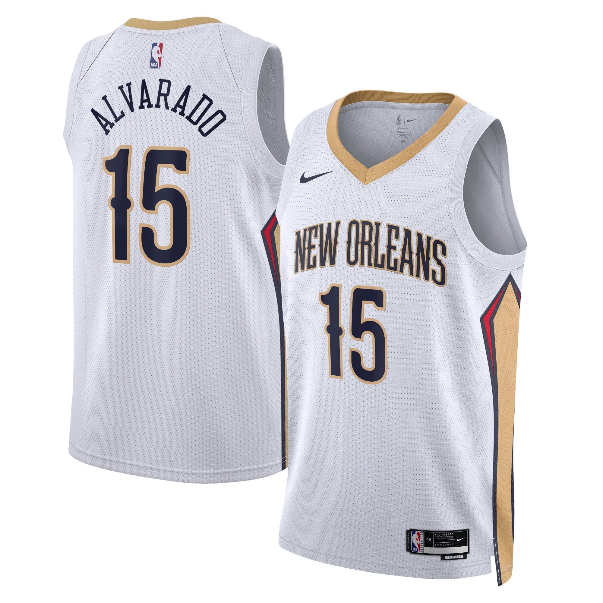 New Orleans Pelicans Nike Association Edition Swingman Jersey - White - Jose Alvarado