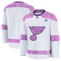 St. Louis Blues Fanatics White 2024 Hockey Fights Cancer Practice Jersey