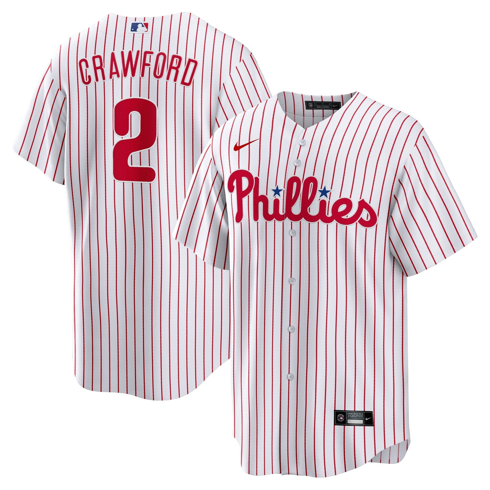 Philadelphia Phillies Justin Crawford Nike White Home Replica Jersey