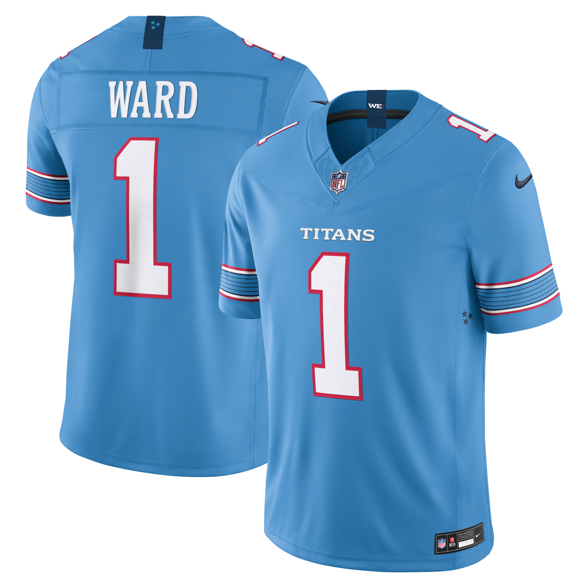 Tennessee Titans Cameron Ward Nike Light Blue Team Vapor F.U.S.E. Stitched Limited Jersey