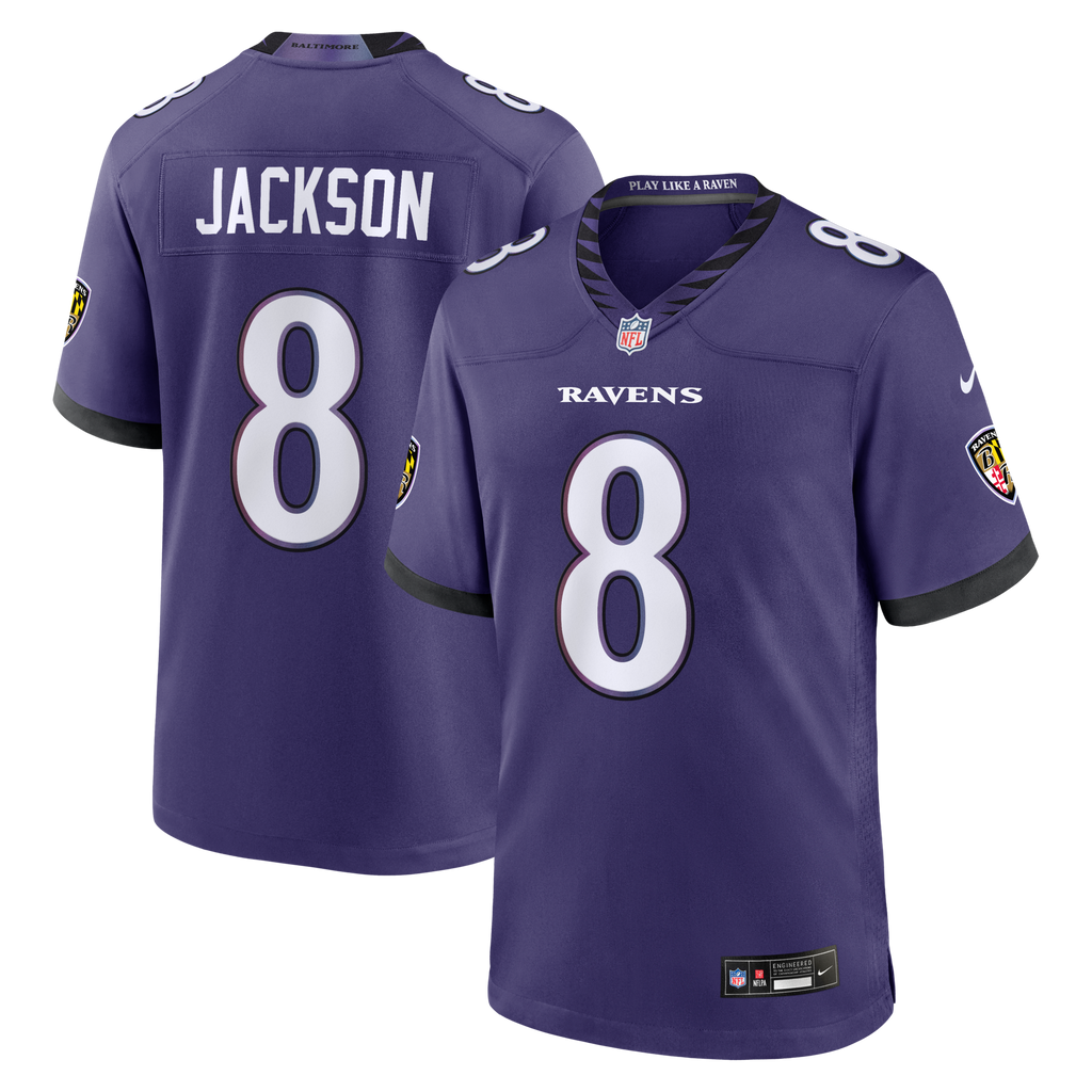 Baltimore Ravens Lamar Jackson Nike Purple Team Game Jersey