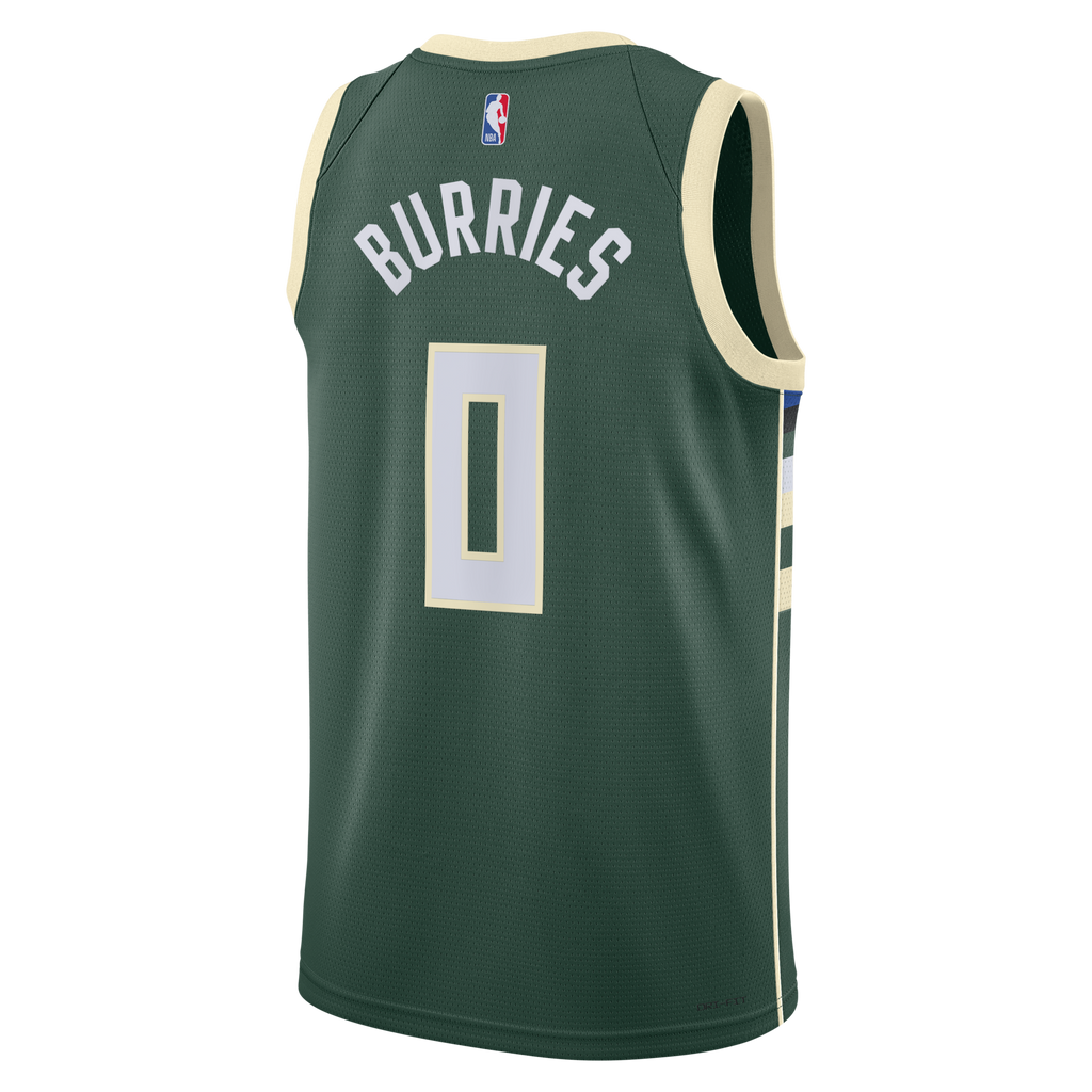 Milwaukee Bucks Nike Icon Swingman Jersey - Green - Brayden Burries