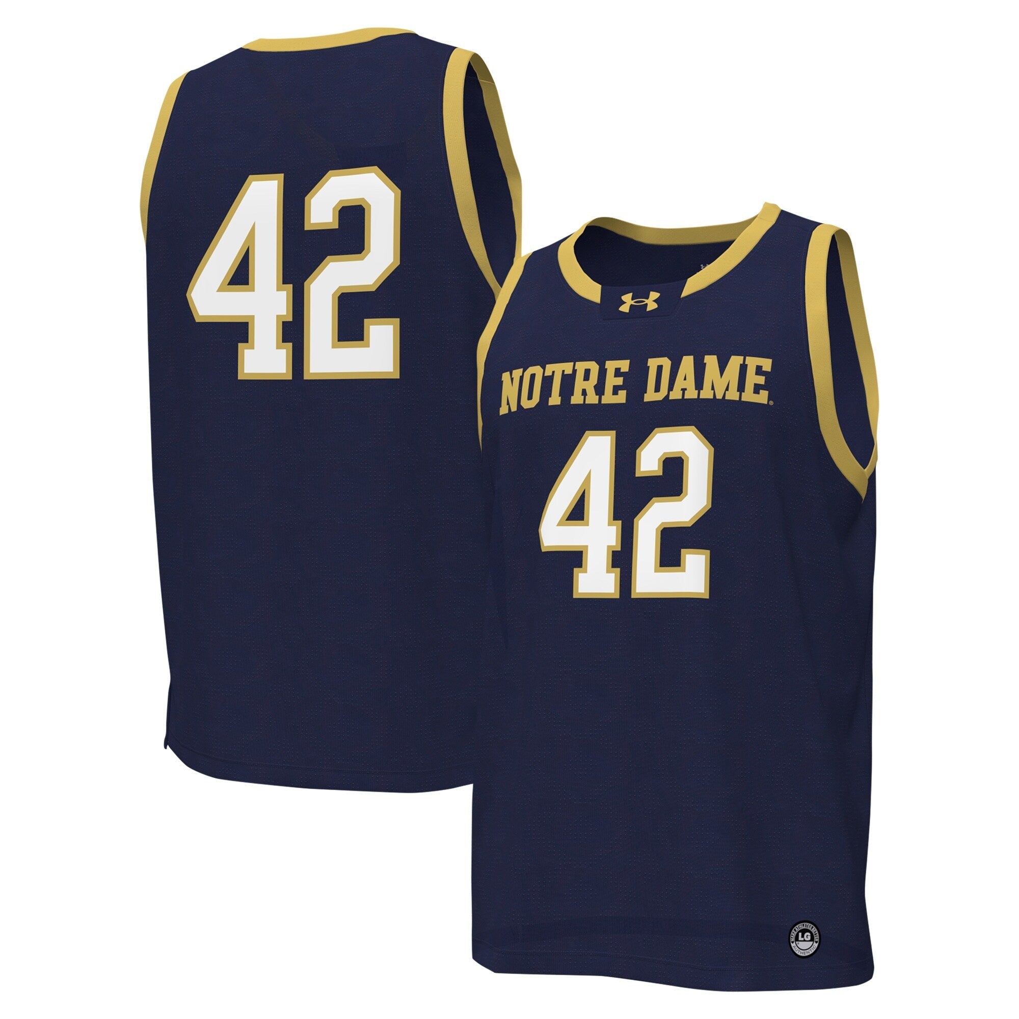 Under Armour #42 Navy Notre Dame Fighting Irish Replica Basketball Jersey