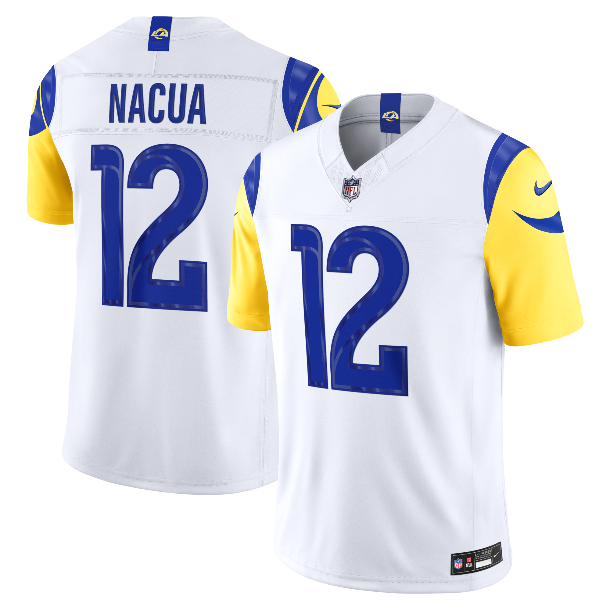 Los Angeles Rams Puka Nacua Nike White Vapor F.U.S.E. Stitched Limited Jersey
