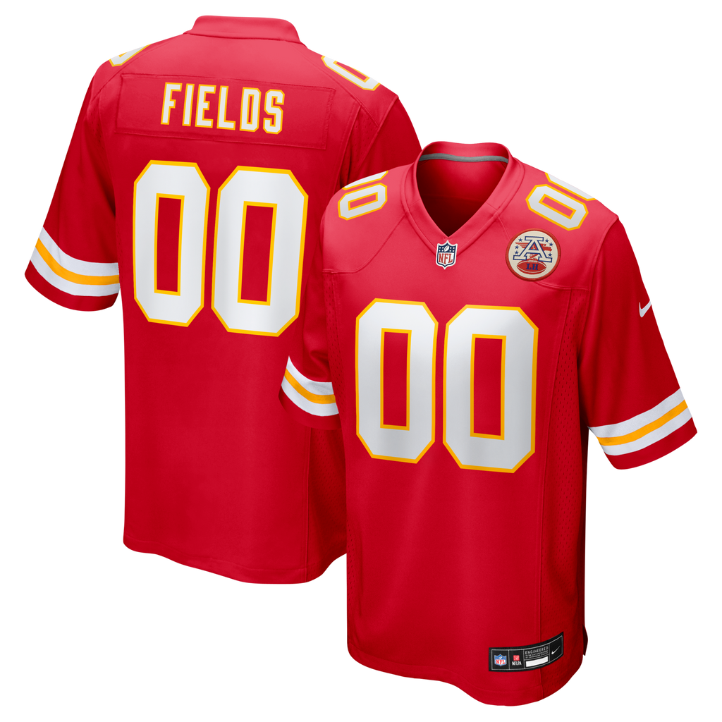 Kansas City Chiefs Justin Fields Nike Red Game Jersey