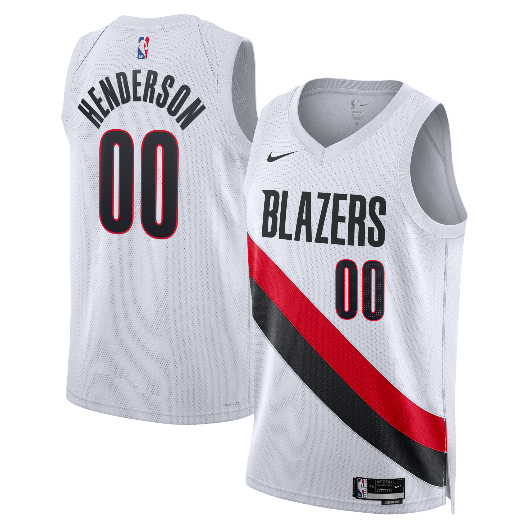 Portland Trail Blazers Nike Replica Association Edition Swingman Jersey - White - Scoot Henderson