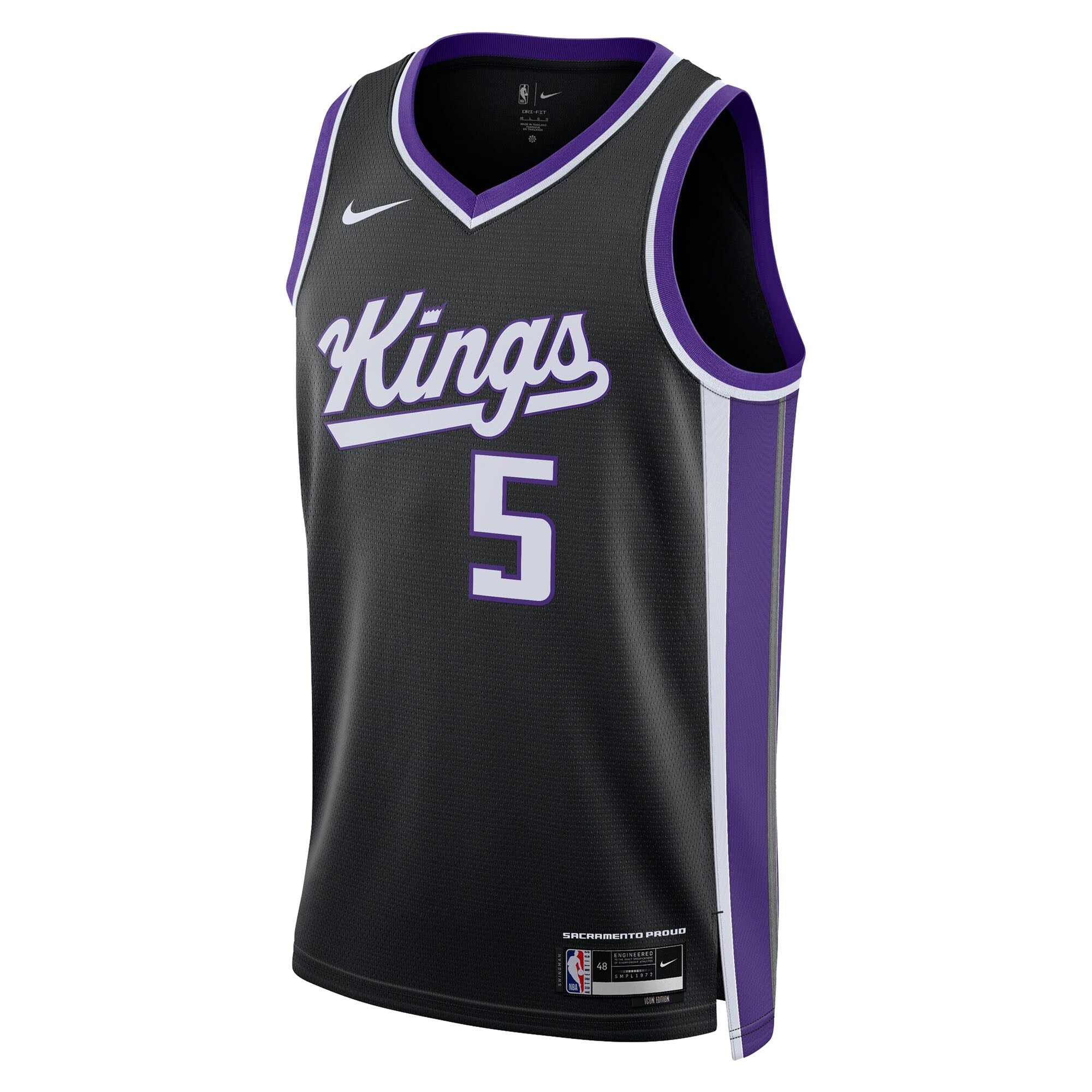 Sacramento Kings Nike Icon Swingman Jersey - Black - Darius Acuff Jr.