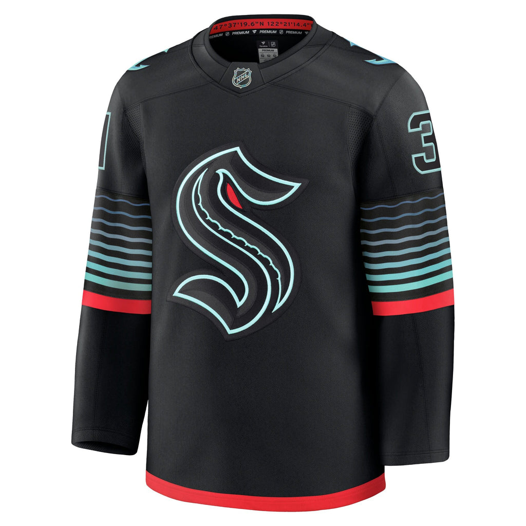 Seattle Kraken Philipp Grubauer Fanatics Black Alternate Premium Player Jersey