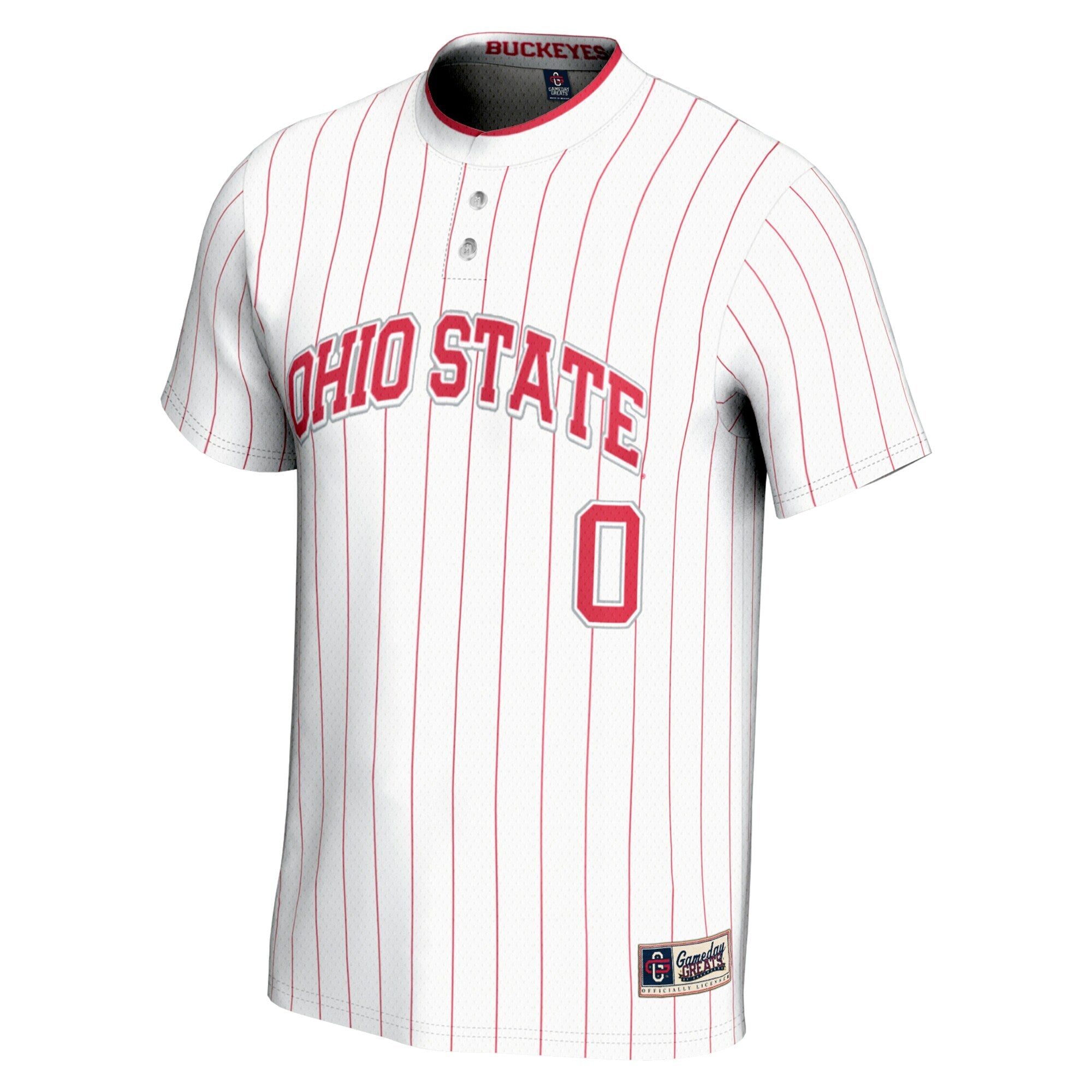 GameDay Greats #0 White Ohio State Buckeyes Lightweight Softball Jersey