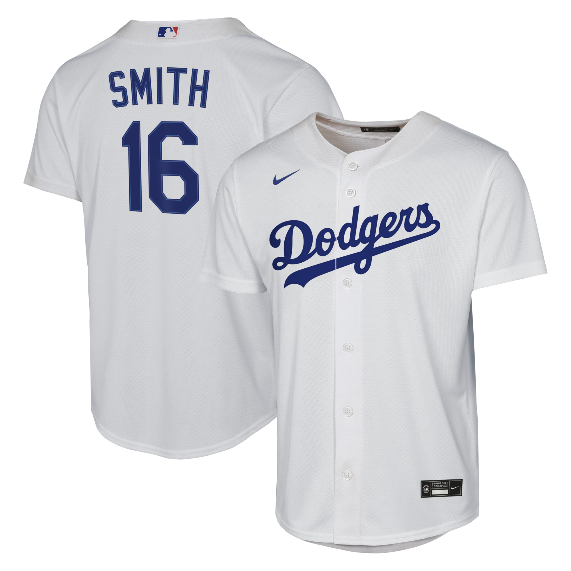 Male Los Angeles Dodgers Will Smith Nike White Home Replica Jersey