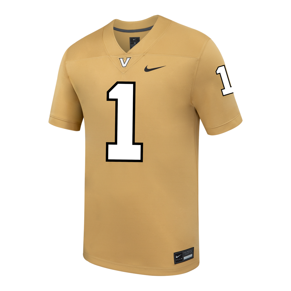 Nike #1 Gold Vanderbilt Commodores Replica Football Jersey